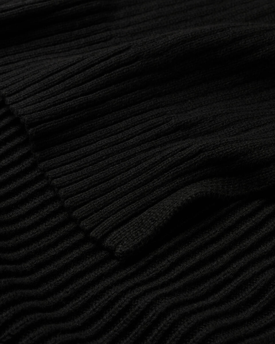 Knitted Scarf, Black, hi-res